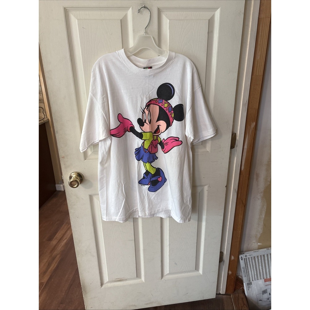 Vintage Disney Mickey Unlimited Minnie Mouse 80s T-Shirt USA Made White XL